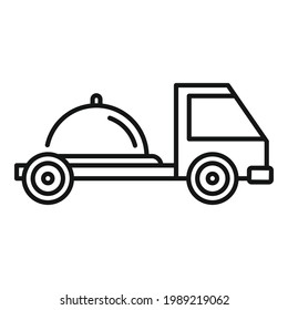 Food home delivery icon. Outline Food home delivery vector icon for web design isolated on white background
