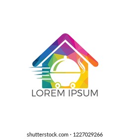 Food home delivery logo design. Fast delivery service sign. 