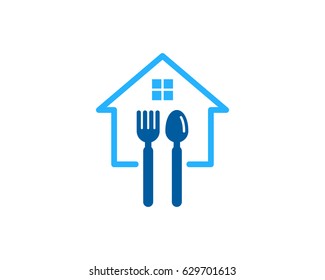 Food Home Icon Logo Design Element