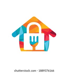 Design-Vorlage für das Logo für die Sicherheit von Food Home. Design des Lebensmittelsicherheitssymbols.	