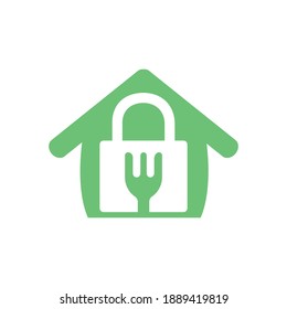 Food Home Security Vector Logo Design Template. Food Safety Icon Design.	