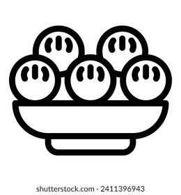 Food hot bowl icon outline vector. Wonton asian. Dish pasta