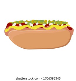 food hot dog fast food bun sausage ketchup