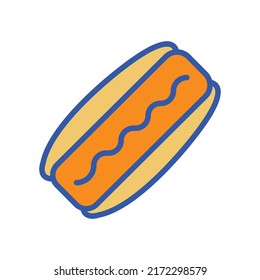 Food Hotdog Isolated Vector icon which can easily modify or edit

