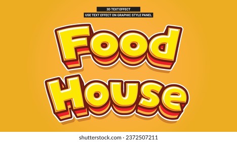 FOOD HOUSE 3D TEXT EDITABLE VECTOR DELICIUOS TASTY 