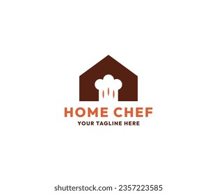 food house chef hat kitchen restaurant cafe logo vector icon