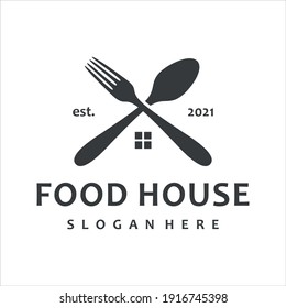 food house, restaurant logo concept. design template, vector illustration.