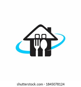 Food House and Restaurant Logo, Healthy Restaurant ,comfortable food place template stock illustration
