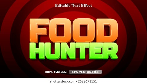 Food hunter 3d logo template editable text effect style
