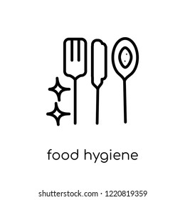 food hygiene icon. Trendy modern flat linear vector food hygiene icon on white background from thin line Hygiene collection, outline vector illustration
