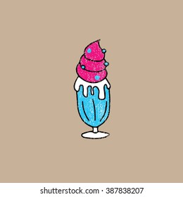 Food ice cream cartoon drawing stamp