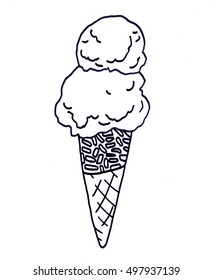 Food. Ice cream. Vector graphics.