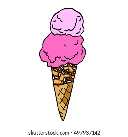 Coloring Page Ice Cream Cone Color Stock Vector (Royalty Free ...