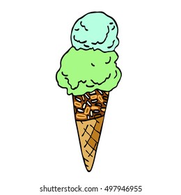Food. Ice cream. Vector graphics.