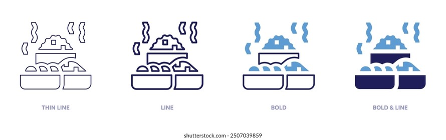 Food icon in 4 different styles. Thin Line, Line, Bold, and Bold Line. Duotone style. Editable stroke.