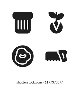 food icon. 4 food vector icons set. chili, toast and tools and utensils icons for web and design about food theme