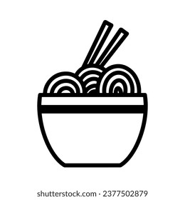 Food Icon (A Bowl of Noodle), True Black Icon