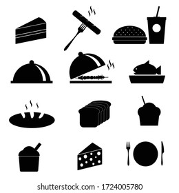 food icon in black vector on white background