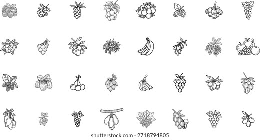 Icono de comida Colección de Paquete para menú, App, Web y diseño de restaurantes