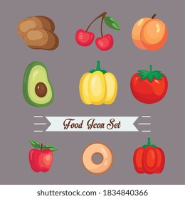 food icon bundle design, food eat restaurant and menu theme Vector illustration
