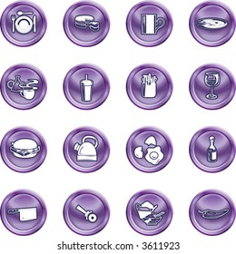 Food Icon Button Series Set A set of food and drink icons. No meshes used.