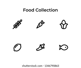 Food Icon Collection Stock Vector (Royalty Free) 1346790863