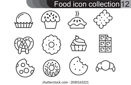 Food icon collection flat style vector illustration. Can be used for web, mobile apps and print media.