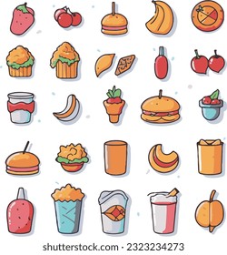 fruto vectorial de la colección de iconos alimentarios 