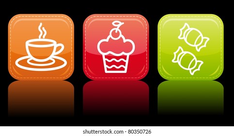 Food icon color set