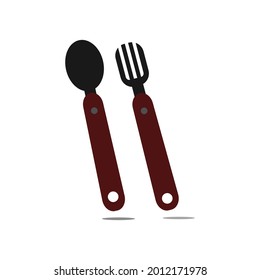 Food icon. Cutlery symbol. Spoon and fork sign. Flat illustration simple for icon bussines and web