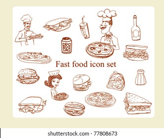 Food Icon doodles Set