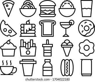 Food icon. Drink icon. Restaurant icon. Cooking icon.