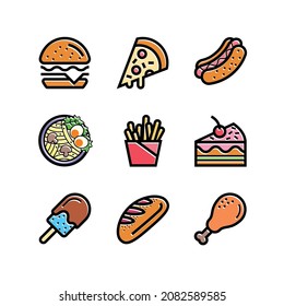 Food icon with a flat and minimalist color style, very suitable for restaurant websites