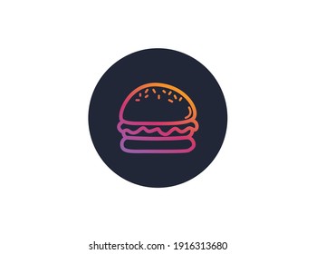 Food Icon Gradient Cheese Burger