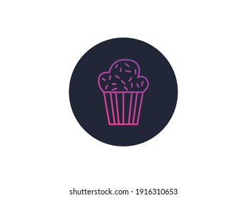 Food Icon Gradient Cupcake 