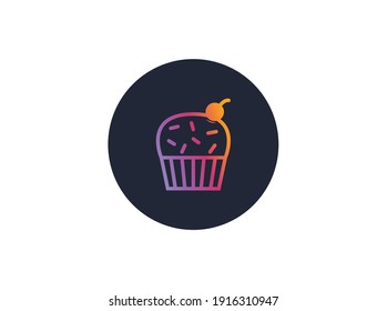 Food Icon Gradient Cupcake 