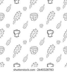 Food icon, hand drawn fast food icon, doodle food and beverage icon set
