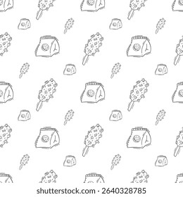 Food icon, hand drawn fast food icon, doodle food and beverage icon set