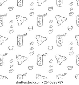 Food icon, hand drawn fast food icon, doodle food and beverage icon set