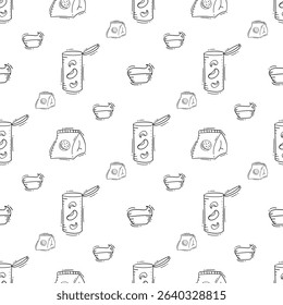 Food icon, hand drawn fast food icon, doodle food and beverage icon set