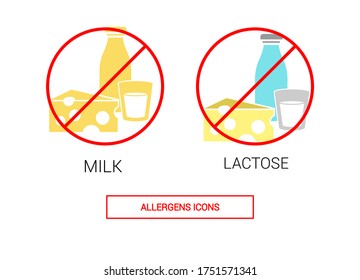 Essenssymbol. Bild enthält keine Lactose. Allergen Symbol.