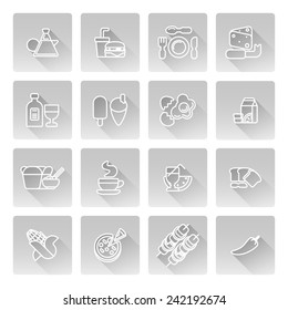 Food icon including icons for burger, Chinese food, pizza, coffee and many more