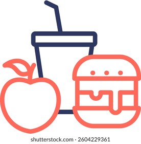 Food Icon Line Color Vector Illustration