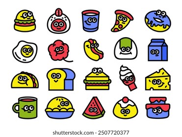 Food Icon Line Element Set