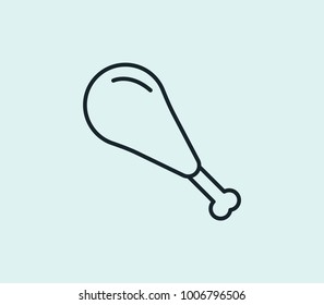 Food icon line isolated on clean background. Chicken leg concept drawing icon line in modern style. Vector illustration for your web site mobile logo app UI design.