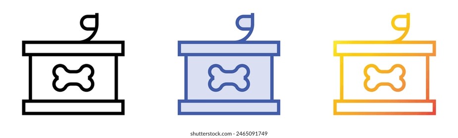 food icon. Linear, Blue Fill and Gradient Style Design Isolated On White Background