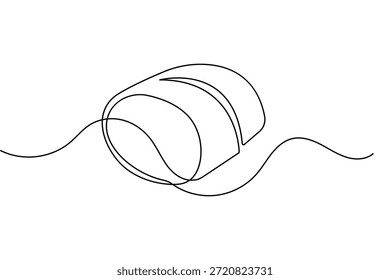 Food icon loaf of bread continuous one line drawing minimalist style isolate outline vector design