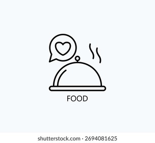 Icono de comida o Ilustración vectorial aislada del logotipo