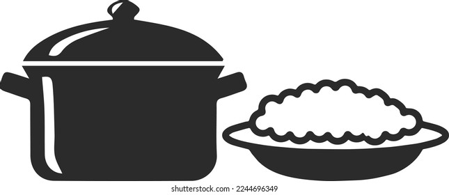 Food icon, meal icon black vector