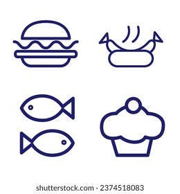 Food icon, menu, restaurant, vector Eps 10. Vector illustration. SET.